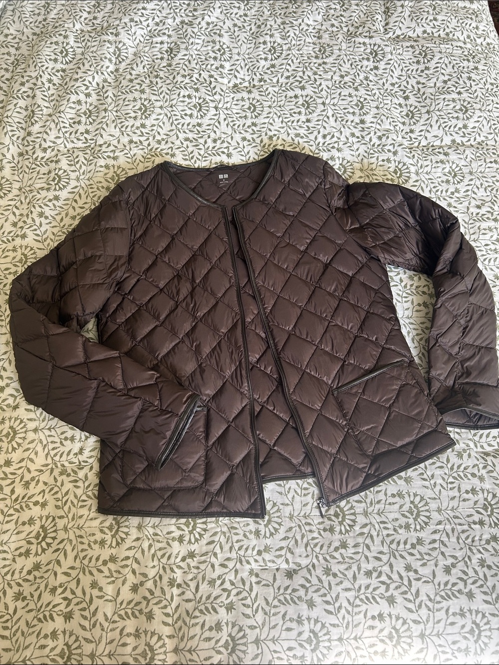 Uniqlo Brown Diamond-Quilted Lightweight Puffer Jacket